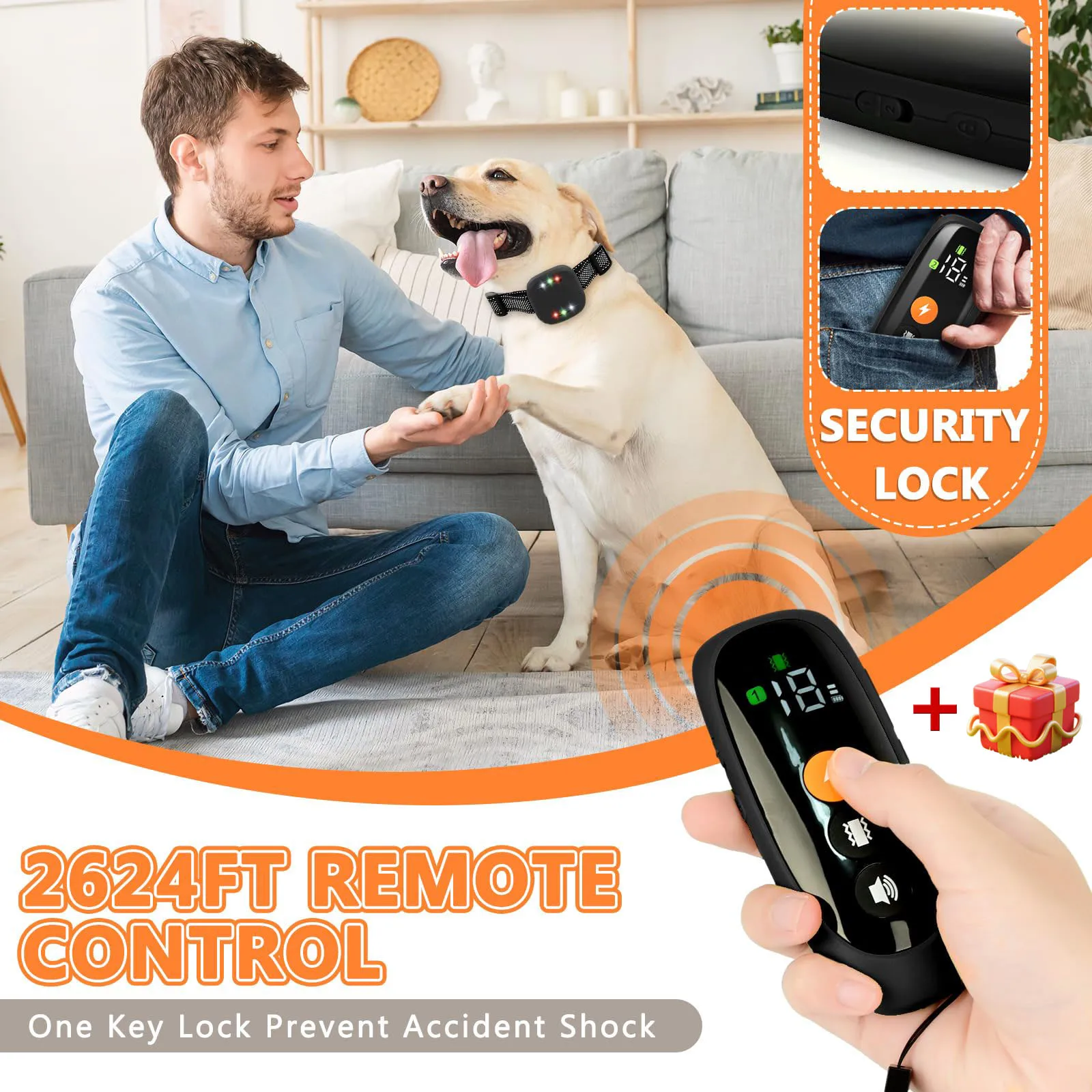 

New 800M Remote Control Training Collar for Dogs with Electric Shocker Sonic Vibration Anti Barking Collar Dog Training Collar