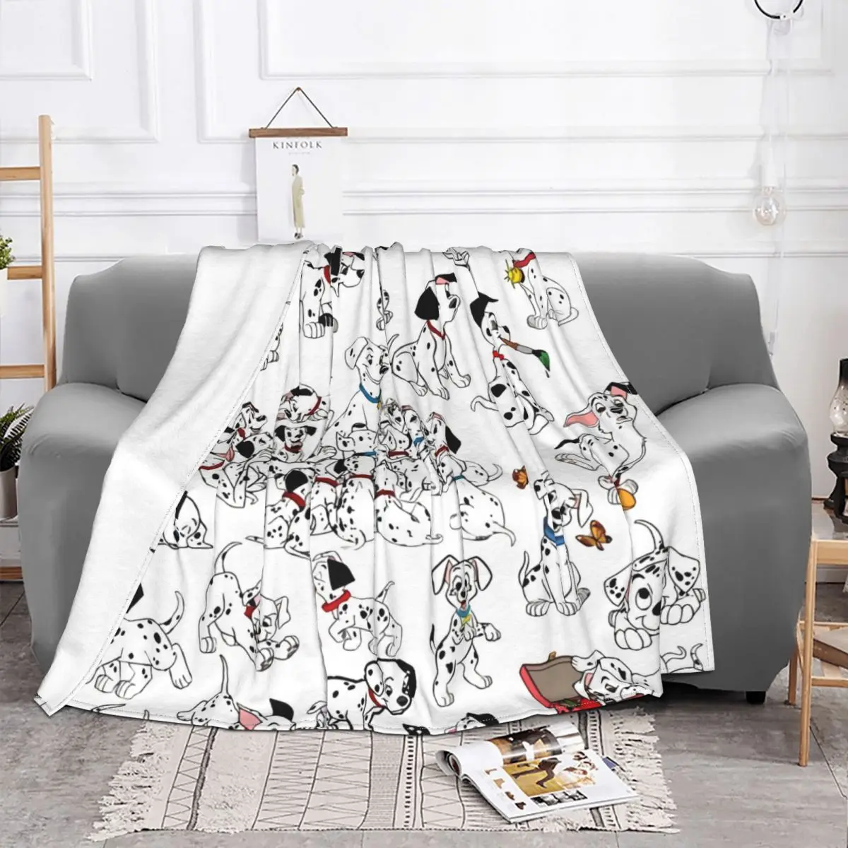 101 Dalmatians Blanket Bedspread On The Bed Soft Sofa Bed For Double Bed