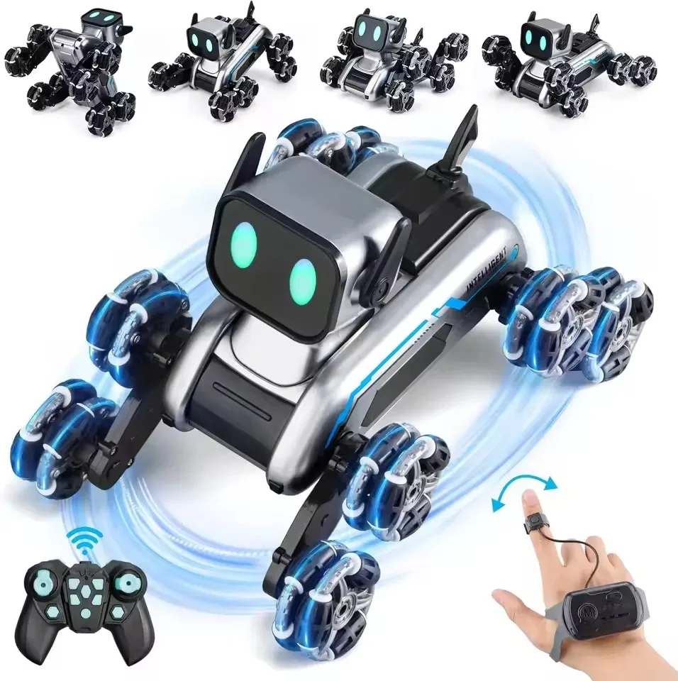 Gesture Sensing Remote Control Robotic Dog Four-wheel Drive Car Off-road Stunt Climbing Drift Toy Car