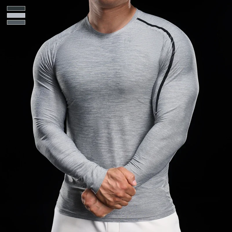 

Men Compression Long Sleeve Running Gym Fitness T-Shirt Bodybuilding Training Shirts Elastic Quick Dry Comfort Sports Tops