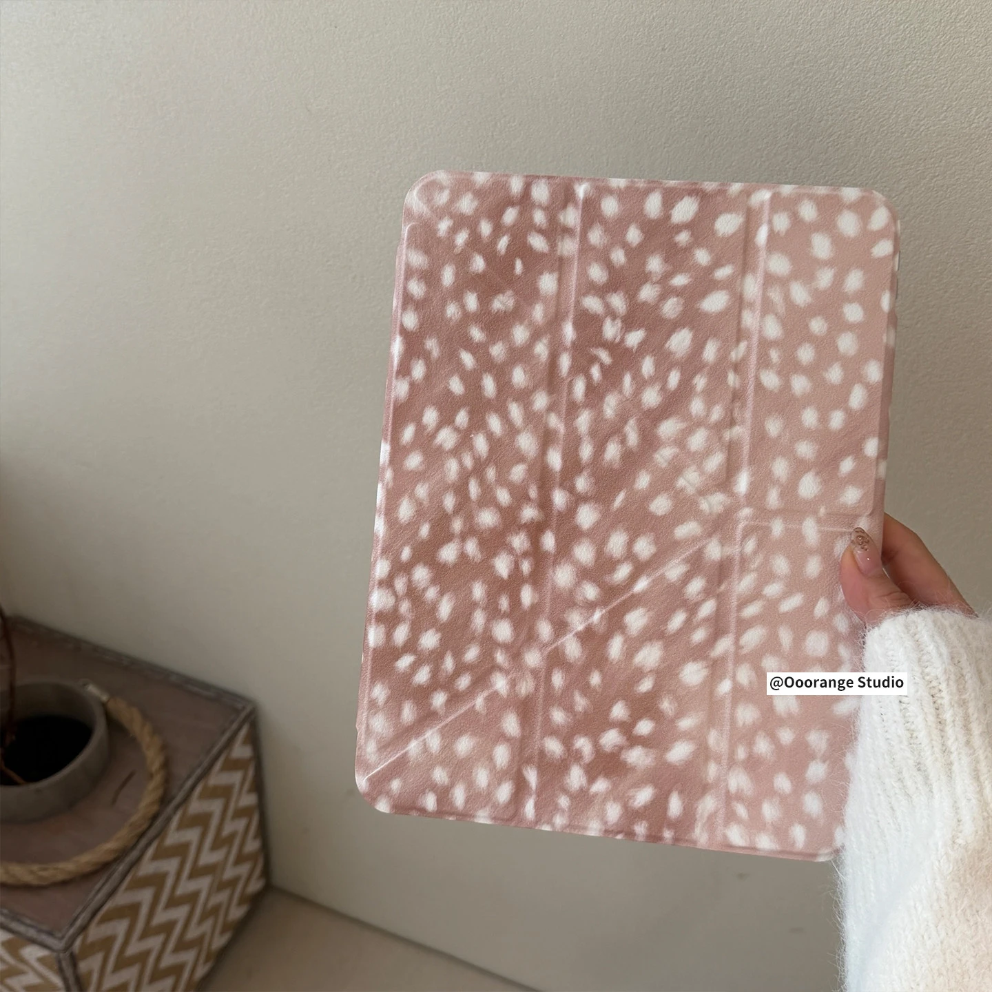 Cute Deer Polka Dot Tablet Case For iPad Pro 11 12.9 13 A16 M2 M4 M3 M5 Shell 8.3 9.7 10.2 5/6/7/8/9/10/11th Air 2 3 4 5 6 Cover