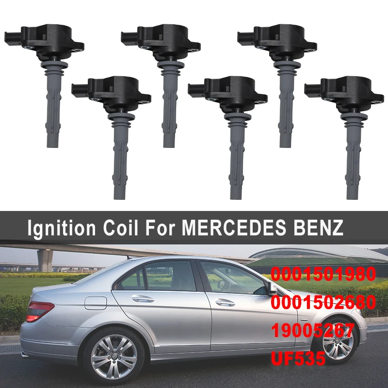 

6Pcs Ignition Coils 0001501980 For MERCEDES-BENZ C250 C280 C350 CL550 CLK350 CLK550 CLS550 GL550 GLK350 ML550 SLK300 0001502680