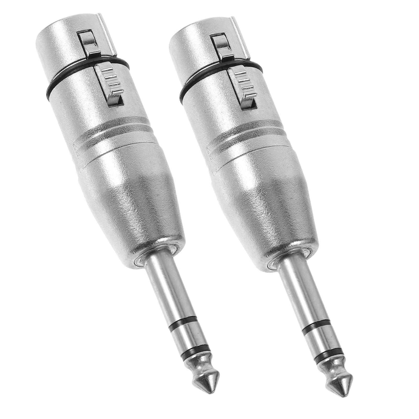 2 Pcs Audio Adapter Xlr to 1/4 Coupler Outlet Microphone Accessory 635mm Male Socket Converter