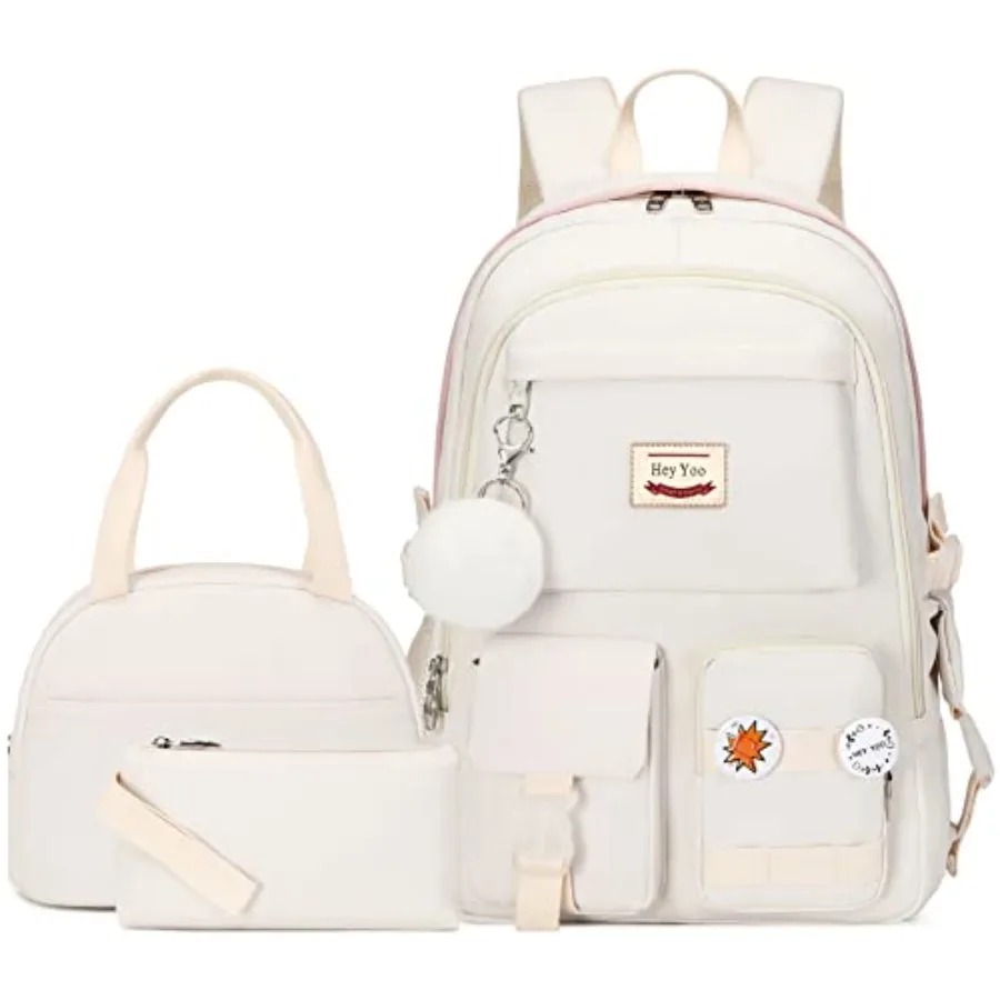 

School Backpack for Girls Backpack with Lunch Box Teen Girl Backpack Set Cute School Bag Bookbag for Teen Girls