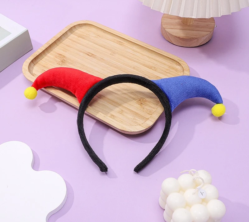 Kid Funny Cute Two-color Clown Devil Horn Hair Hoop For Halloween Joker Party And School Stage Performance Photo Props Accessory