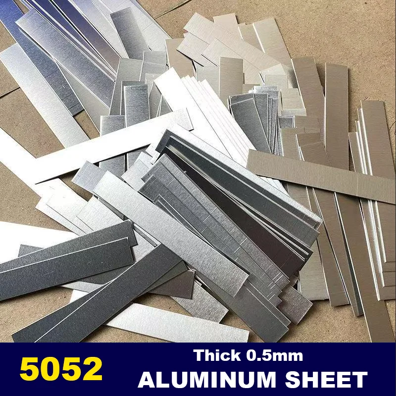 Thick 0.5mm 5052 Aluminum Sheet Heat Dissipation Conduct Electricity Connection Plate DIY Aluminum Thin Sheet Strip Customize