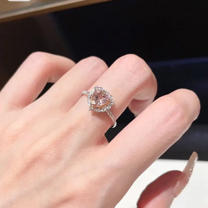 Women's Silver Color Imitation Pearl Heart Adjustable Ring