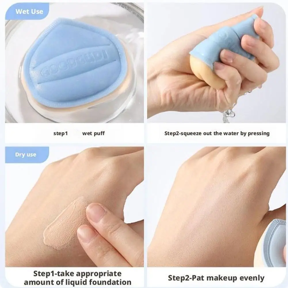 Goodie Marshmallow Cuscino Soffio di polvere Fondotinta liquido Trucco speciale Trucco base trasparente, adatto sia per un uso asciutto e bagnato