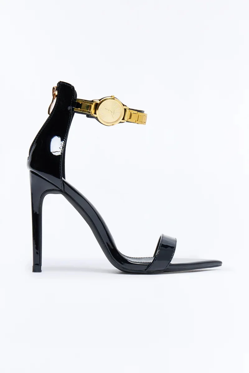 2026 Sexy Stiletto sandals summer new Pointed head one-line metal watch strap sexy sandals banquet dress large size 44 Heels