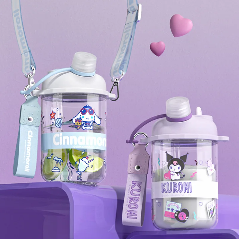

580ML Hello Kitty Sanrio Bobo Space Cup Portable Water Bottle Cute Cartoon Straw Cup for Kids Students