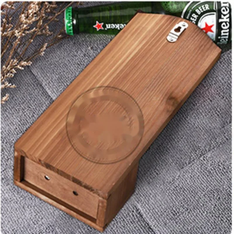 Creative Solid Wood  Bottle Opener Retro Wall Hanging Beer Starter Family Restaurant Wall Decoration Open Cover Artifact