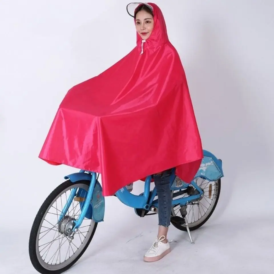 Cycling Raincoats Single-person Long Poncho Waterproof Outdoor Rain Cover Thickened Hooded Raincoat Women Impermeable Rainwear