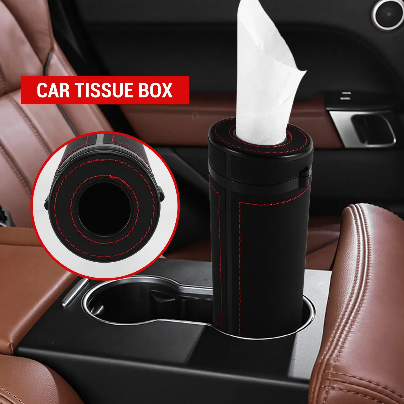 Tissue Box General Auto Round Paper Tube Safety Broken Window Tissue Cup Interior Decoration Car Home Paper Tube