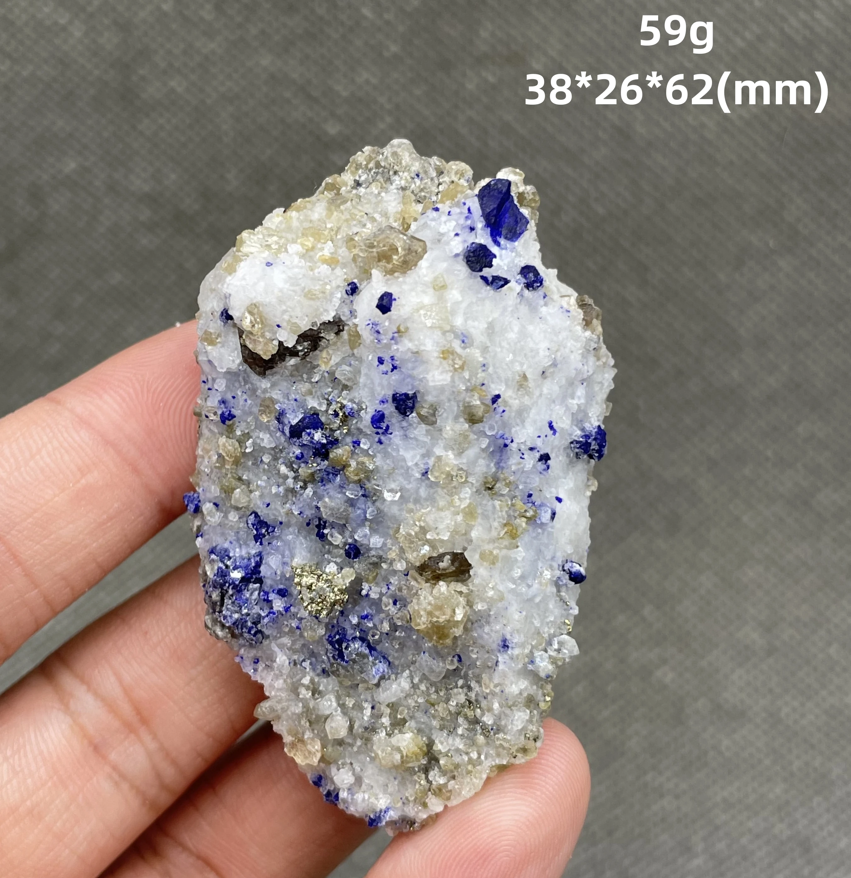 

59 g Natural Afghan Old Mine single crystal lazurite Lapis lazuli Specimens stones and crystals quartz
