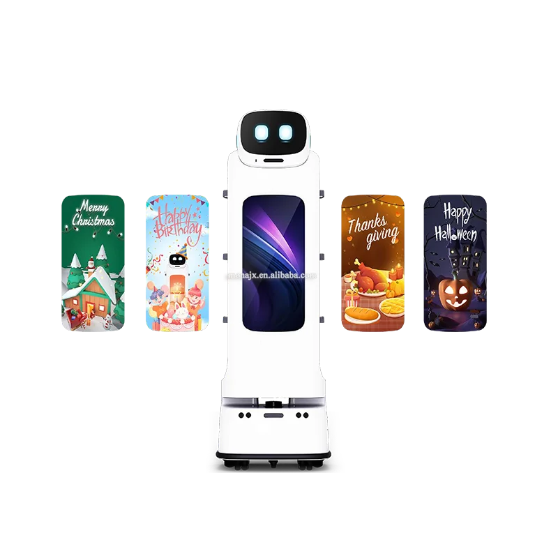 Робот-официант, обслуживание ресторана, доставка еды в помещении, с 4-мя подносами, легкий робот-официант для рекламы