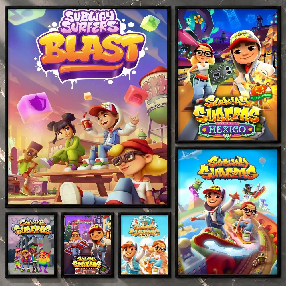 Console Player Collectible Characterart Immersive Subway Surfers Poster Aesthetic Unframed Wall Prints for Bedroom & Living Room