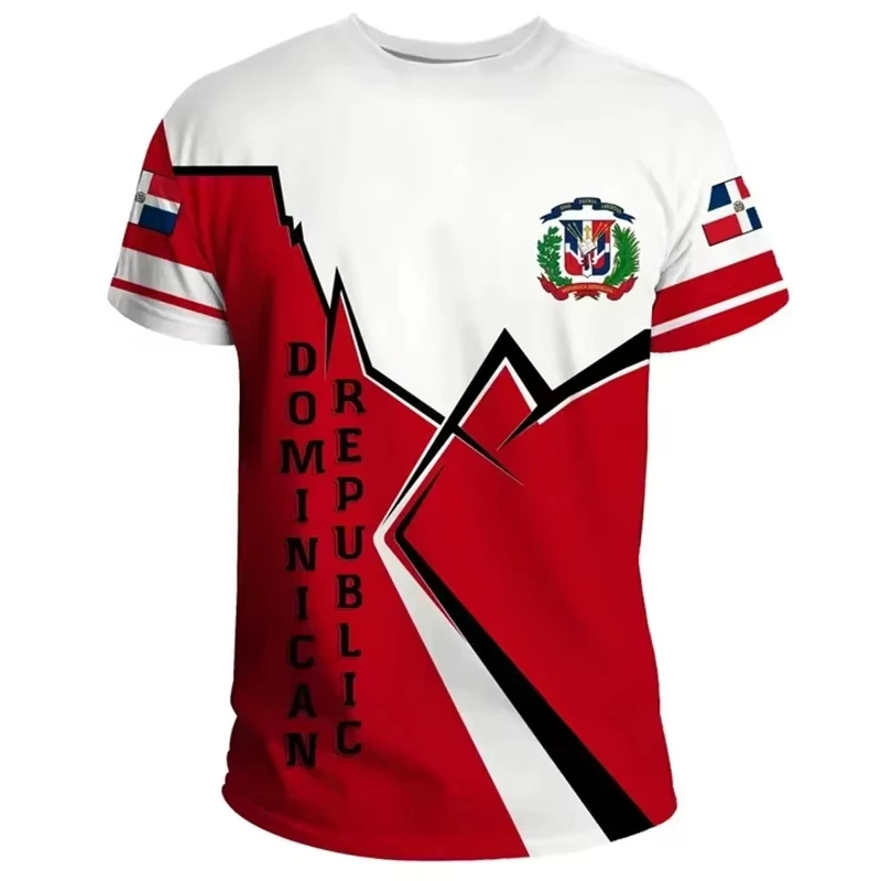 2026 Dominican Republic Flag Sports T-Shirt, Breathable and Quick-Drying Outdoor Sportswear