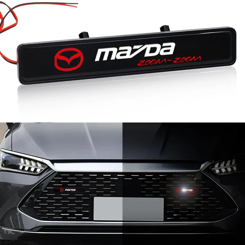 Car Decorative Lights LED Front Hood Grille Auto Luminous Emblem Badge Lamp for Mazdas 3 6 Atenza Axela Demio CX3 CX5 MP MS BK