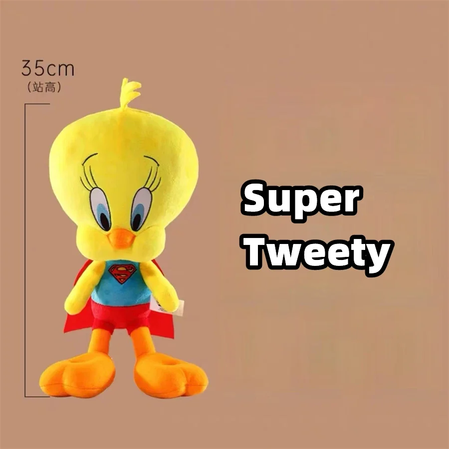 Looney Tunes-muñeco de peluche de Super man Bugs Bunny para niños, muñeco de Anime de dibujos animados, pato Daffy, Tweety Bird, regalo