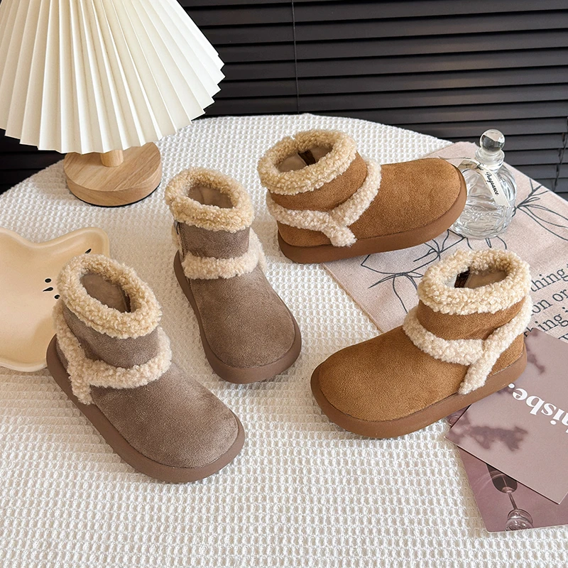 

Children Casual Short Boots for Girls 2025 Winter New Fashion Korean Style Soft Bottom Anti-slippery Versatile Princess Shoes