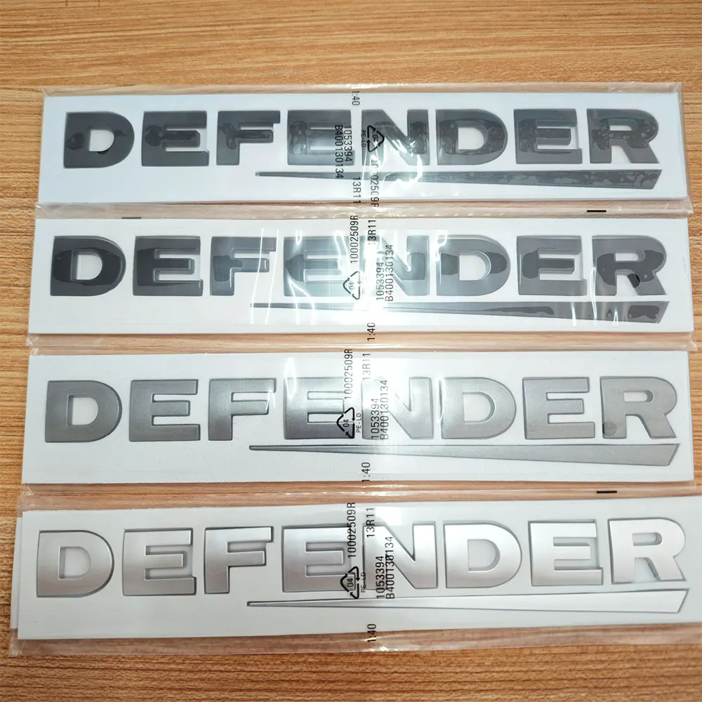 3D ABS Chrome Black Logo DEFENDER Emblem Letters Car Rear Trunk Badge For Land Rover Discovery Defender Sticker Accessories