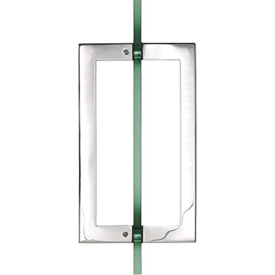 

Stainless Steel 8-inch Back to Back Shower Glass Door Square Pull Handle Mirror Finish SSSP203M