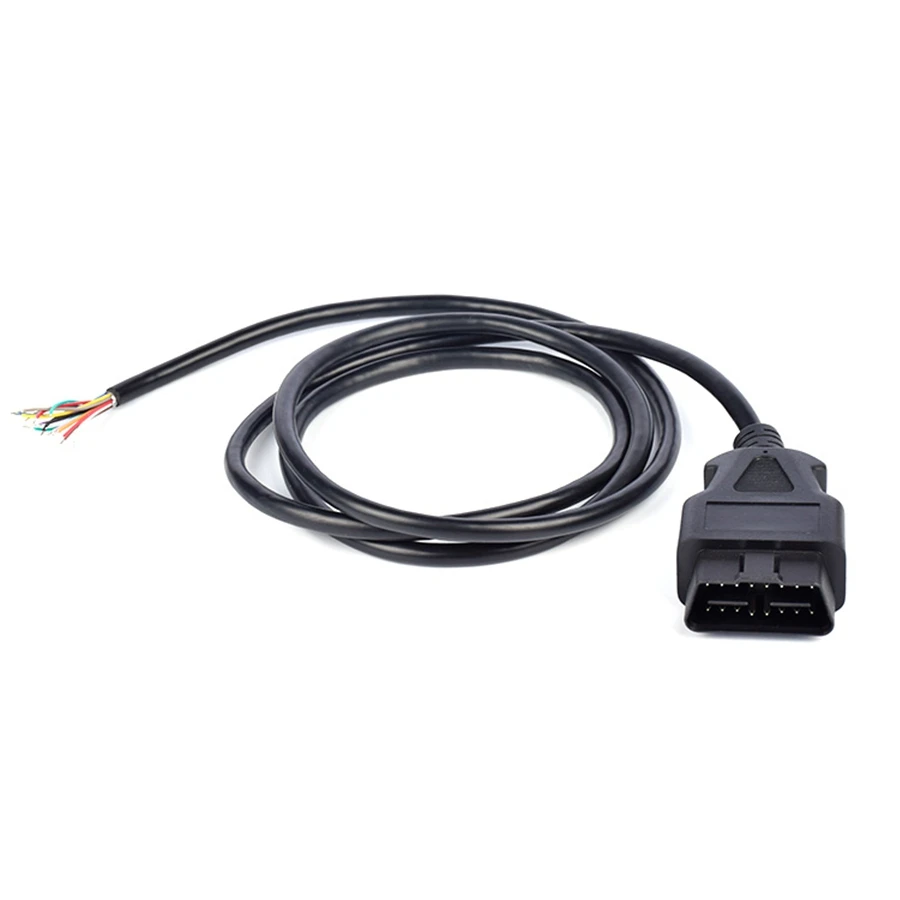 OBD2 16Pin Male Plug Connector For ELM327 Extension Adapter OBD Cable OBDII EOBD ODB2 16 Pin OBD 2 Adaptor Opening Male Cable