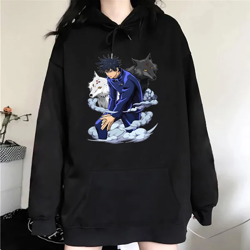 New Anime Fushiguro Megumi Print Hoodies Women Causal Tops Unisex Harajuku Long Sleeve Sweatshirts