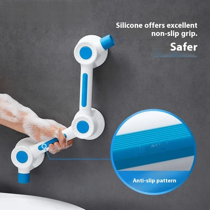 Elderly Safety Bathroom Grab Bar, Non-Slip Handrail Pregnant Women, No-Drill Suction Cup Anti-Fall Handle Disabled Person Beside
