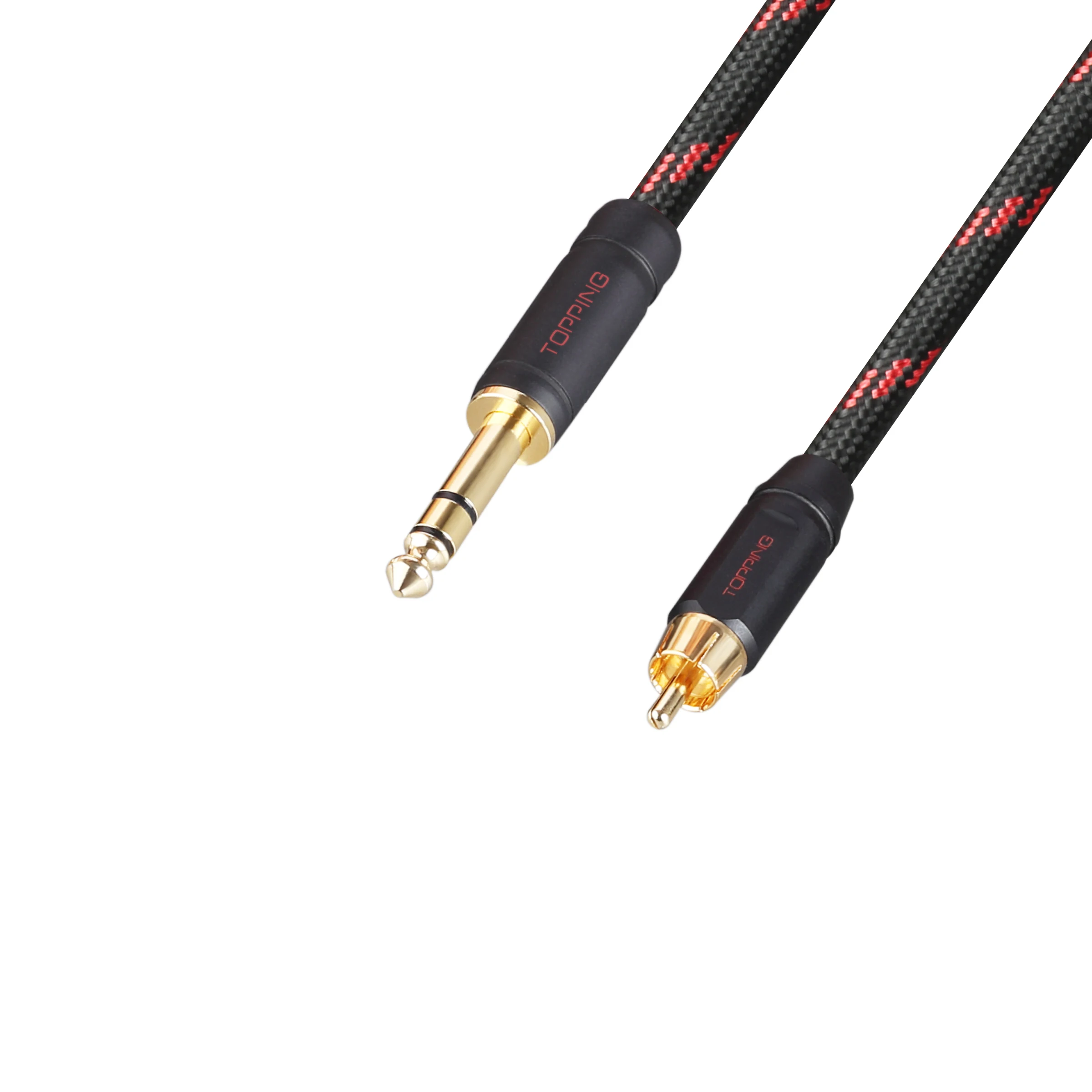 TOPPING TCRT1 kabel RCA do TRS pojedyncze miedziane z kryształami pozłacane RCA do zbalansowanych gniazd TRS profesjonalny sprzęt Audio kabel