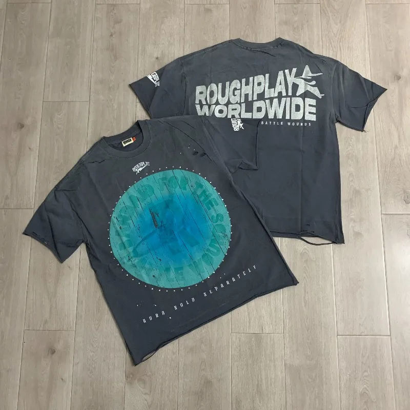 Rough T-Shirt Men Women Pure Cotton American Vintage Hot Drill Shirts