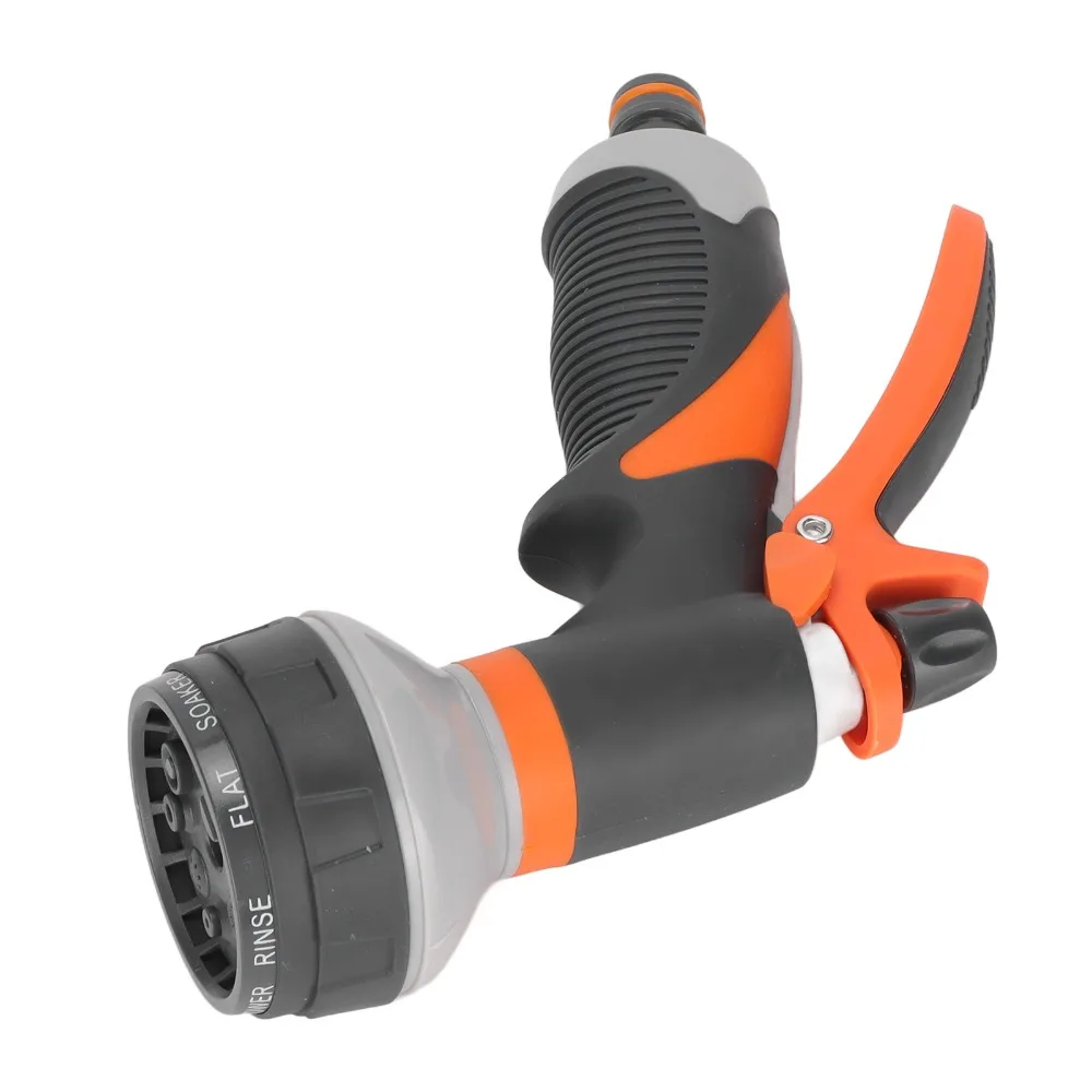 ABS,TPR Garden Hose Nozzle Orange and Grey Ergonomic Handle Garden Water Hose Nozzle adjustable 1/2 inch quick connector