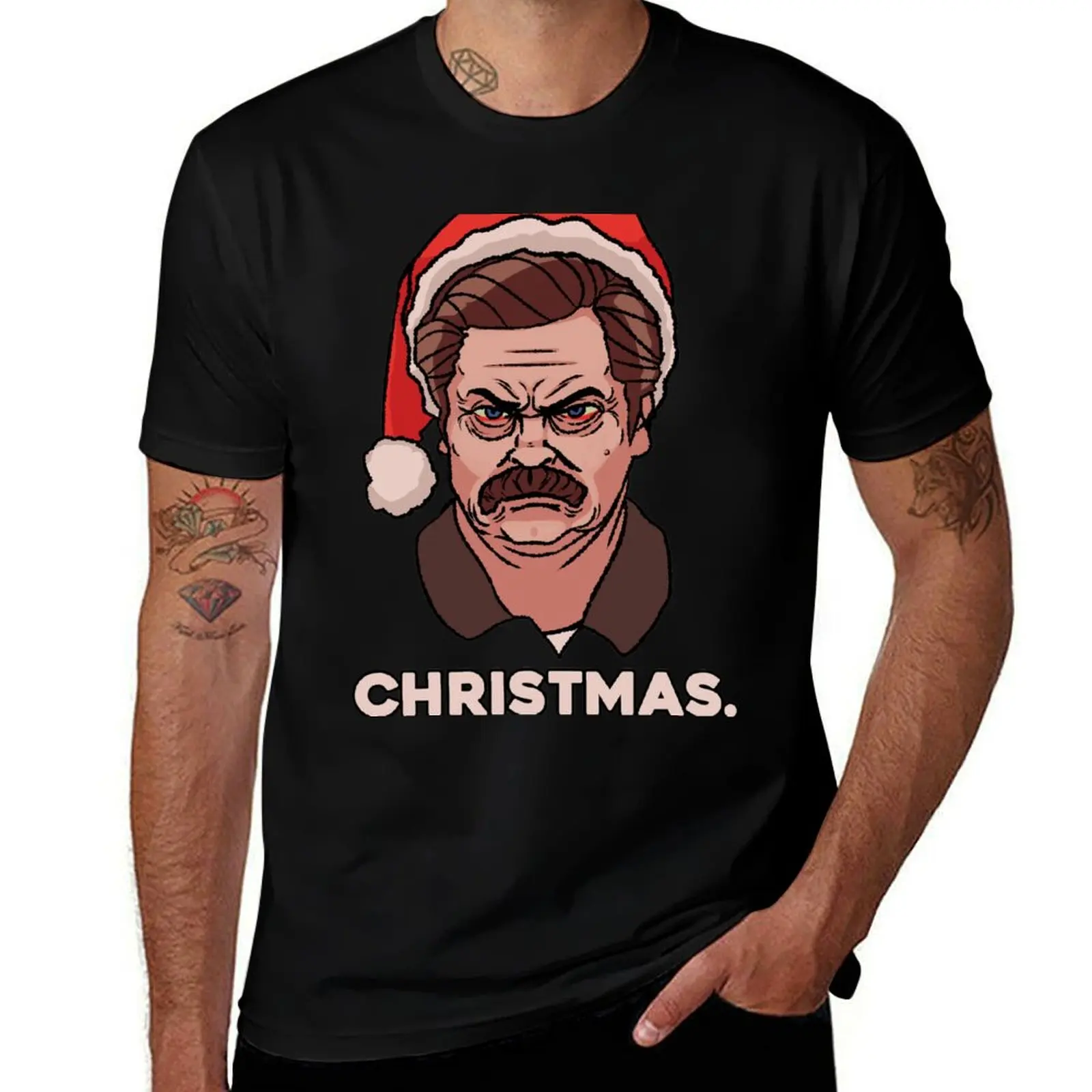 Ron Swanson Christmas T-Shirt Work Outdoor for Men T-Shirt