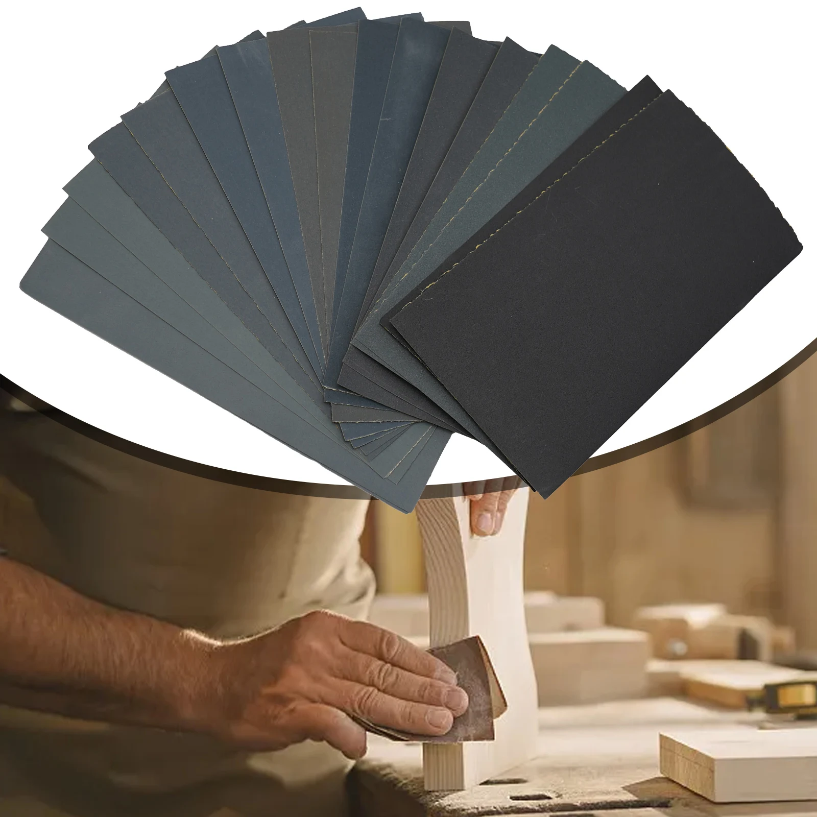18-teiliges Set 400,600,800,1000,1200,1500,2500,3000 Körnung Schleifpapier Nass / Trocken Holz Metall Möbel Polieren Finish
