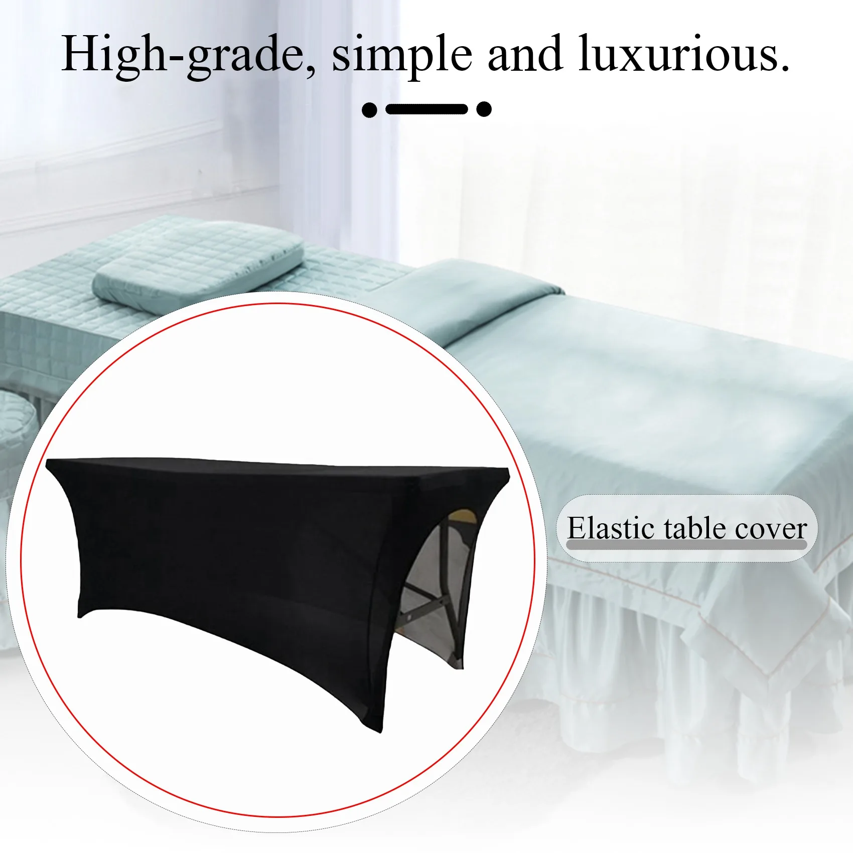 Cílios Stretchable Bed Cover, Folhas De Beleza, Mesa Elástica, Salão Cosmético Profissional, Preto