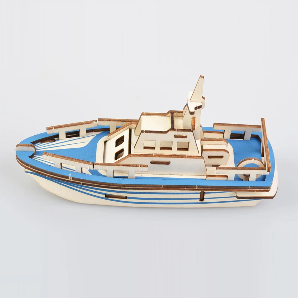 3D Houten Puzzel Reddingsboot Kit Educatief Diy Voor Kinderen Kinderen Eco-Blokken Ontwikkelingspuzzels 3D Jigsaw