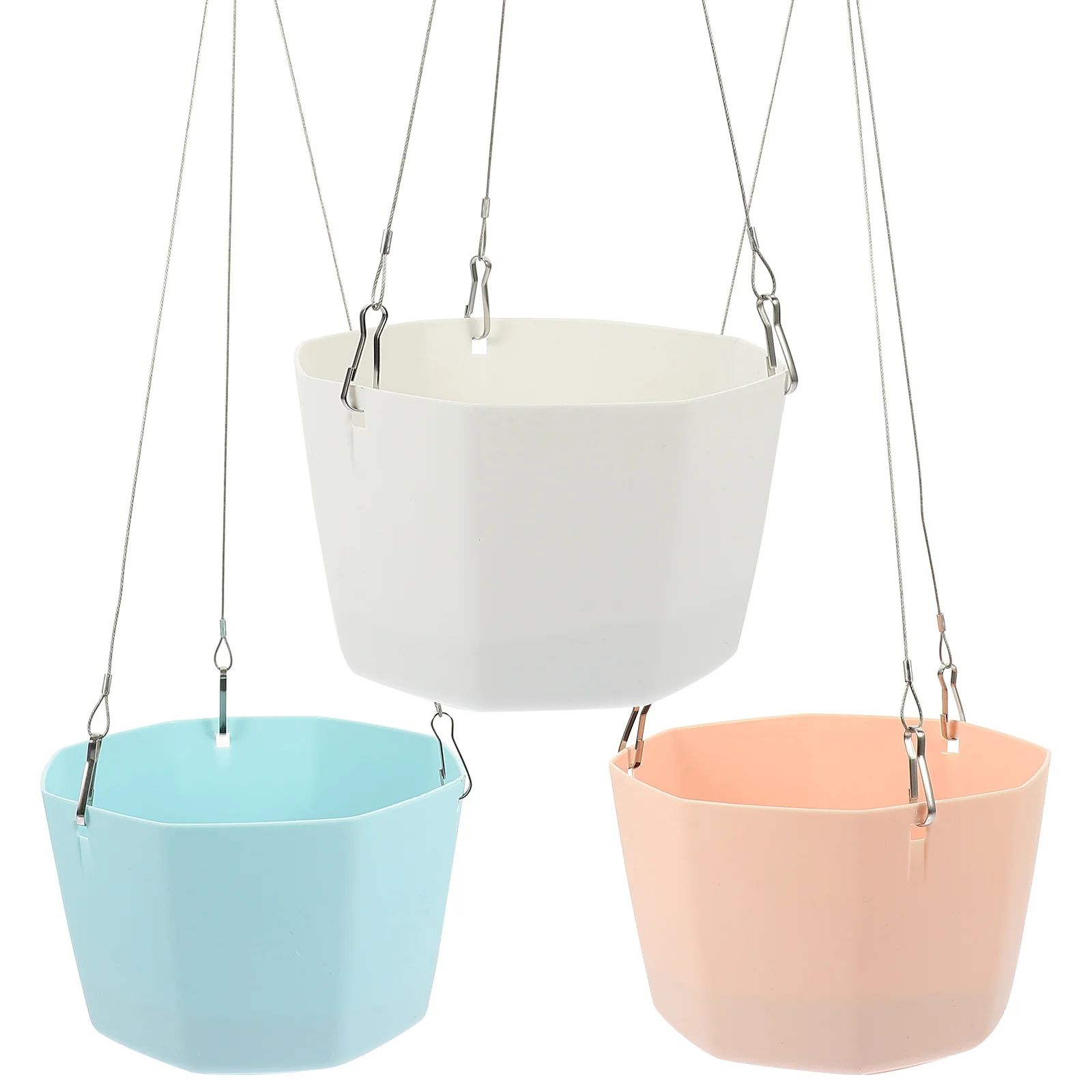 

3Sets Durable Hanging Planters Self-Absorbent Flower Pots for Balcony Garden Indoor Outdoor Plants Hanging Type Flowerpot