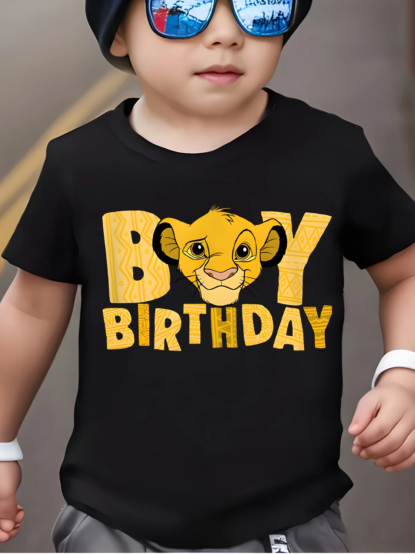 

The Lion King Boy Birthday T-Shirt Short Sleeve Cotton Tee Cartoon Disney Tops Kids Clothes Baby T-shirt Summer Children T-shirt