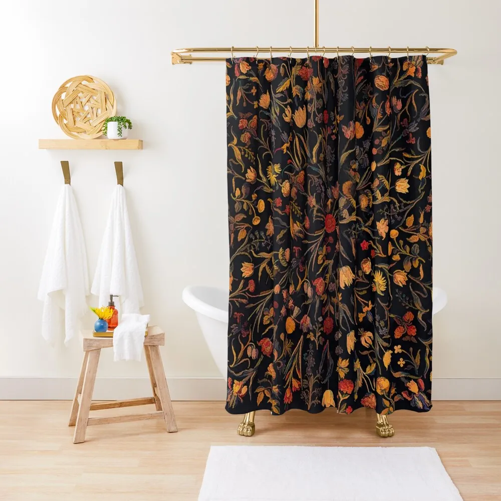 

Midnight Floral Shower Curtain Luxury Bathroom Cover Waterproof Shower And Anti-Mold Transparent Bathroom Shower Curtain