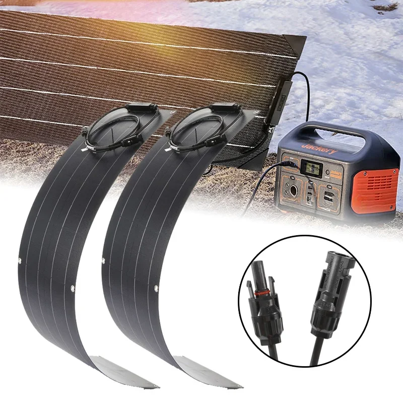 100W ETFE Flexible Solar Panel for Rooftop Power Generation, Backpacks, Tents 1060x280mm 18V High Efficiency Panel Cells