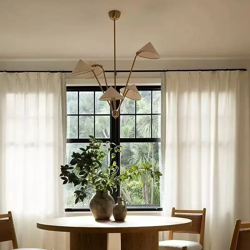 American all-copper simple retro dining living bedroom study chandelier, villa designer recommended chandelier cross-border 4