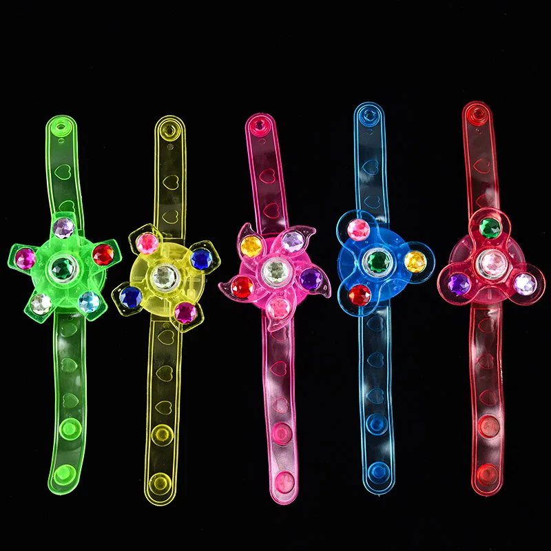 5Pcs Glow Watch LED Light Up Fidget Spinner Toys Glows In The Dark Kid's Gifts Birthday Pinata Filler Carnival Classroom Prize