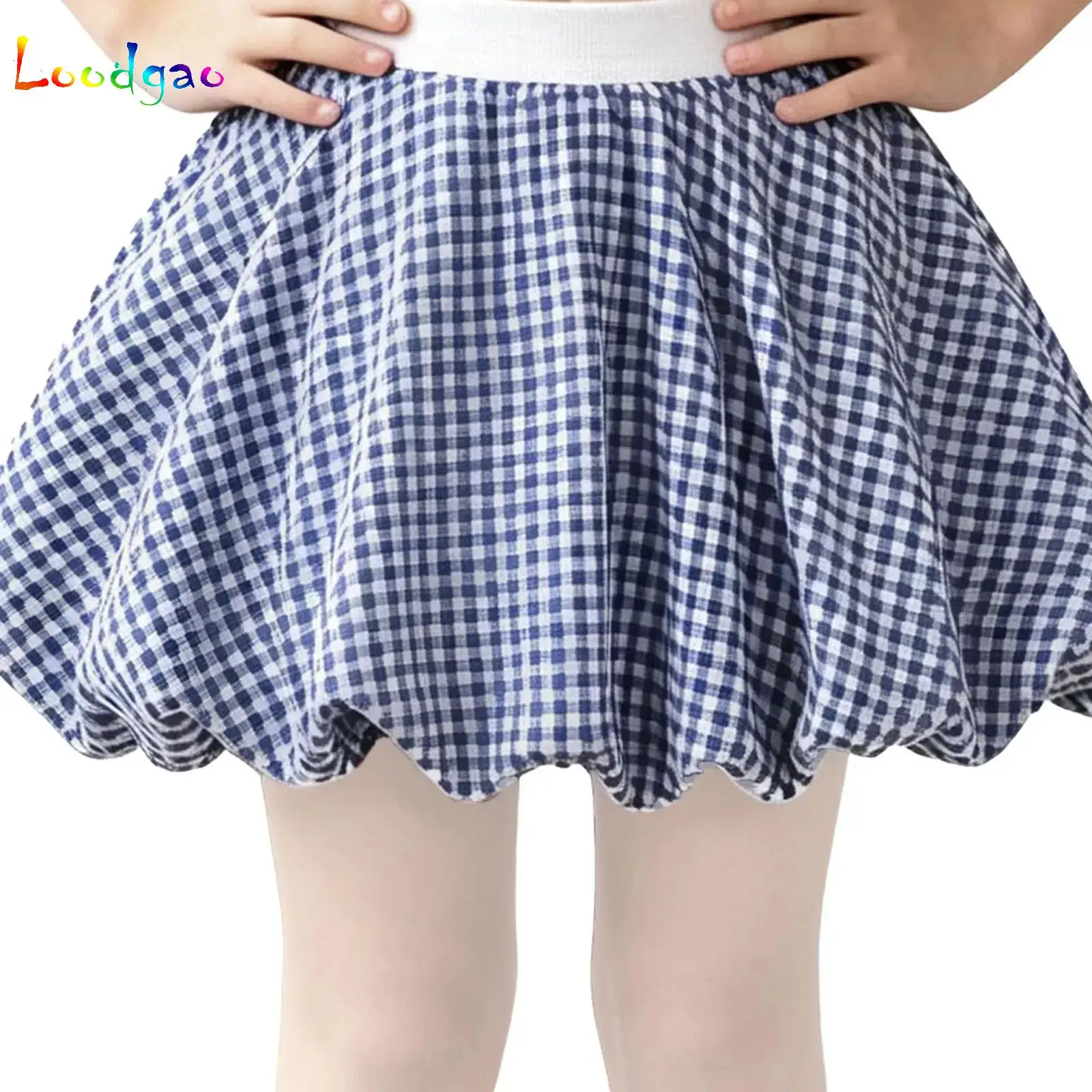 

Kids Girls Bubble Skirt Elastic Waistband Mini Skirts with Built-in Shorts for Party Birthday Photography Holiday Vacation Beach