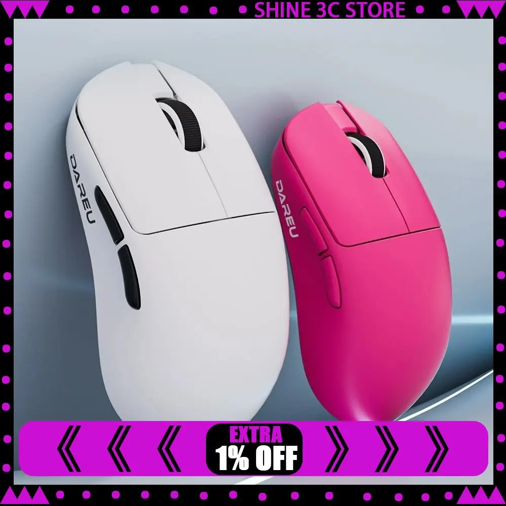 

DAREU LM60 Wireless Gaming Mouse 1000hz Polling Rate AM-WL Sensor Low Latency Wireless Bluetooth 2.4G Connection for Office FPS