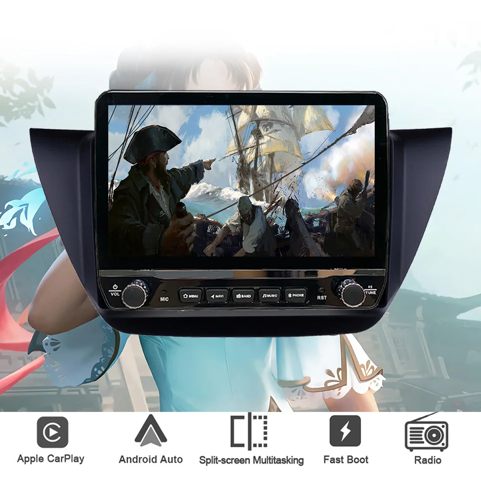 8Core 8G+128G Carplay Auto Car Radio Audio Stereo For Mitsubishi Lancer 2000 - 2010 GPS Navigation DVD Cassette 4G Lte Head Unit