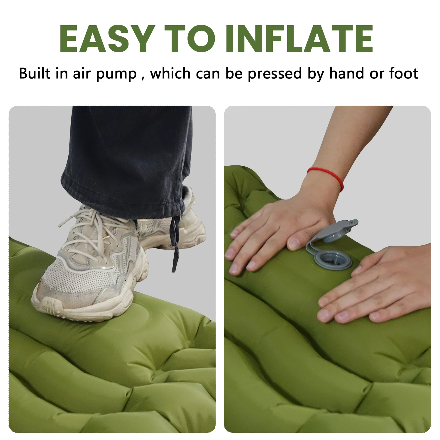 WESTTUNE Outdoor Sleeping Pad Camping Inflatable Mattress with Built-in Pillow & Pump Thicken Inflatable Cushion for Home Travel image 4