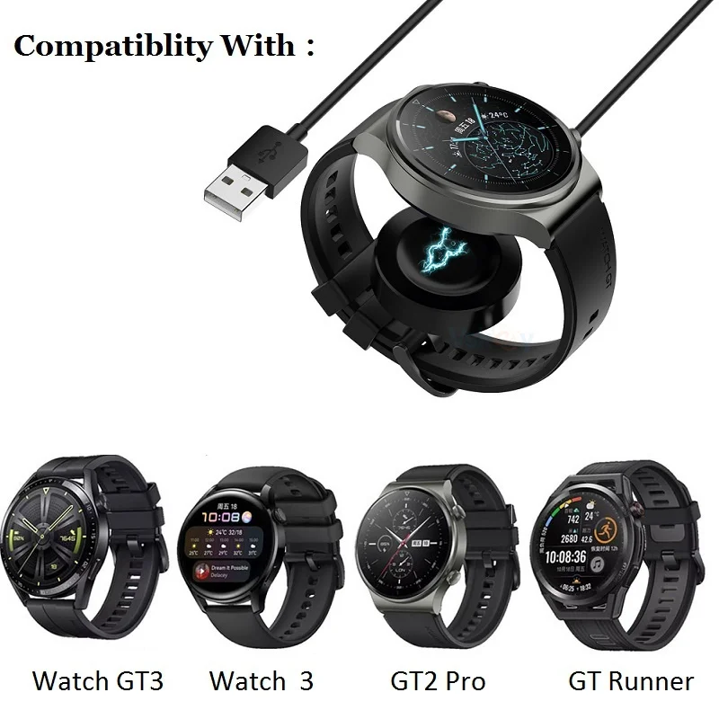 Kabel ładowarki do zegarka Huawei 3 GT3 Pro 43mm 46mm 42MM GT2 Pro GT Runner inteligentny zegarek USB magnetyczne ładowarki dokujące