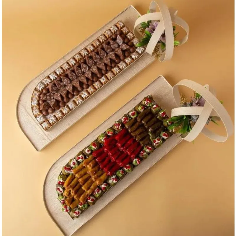 Deluxe Wooden Chocolate Tray Organizer Food Storage Gift