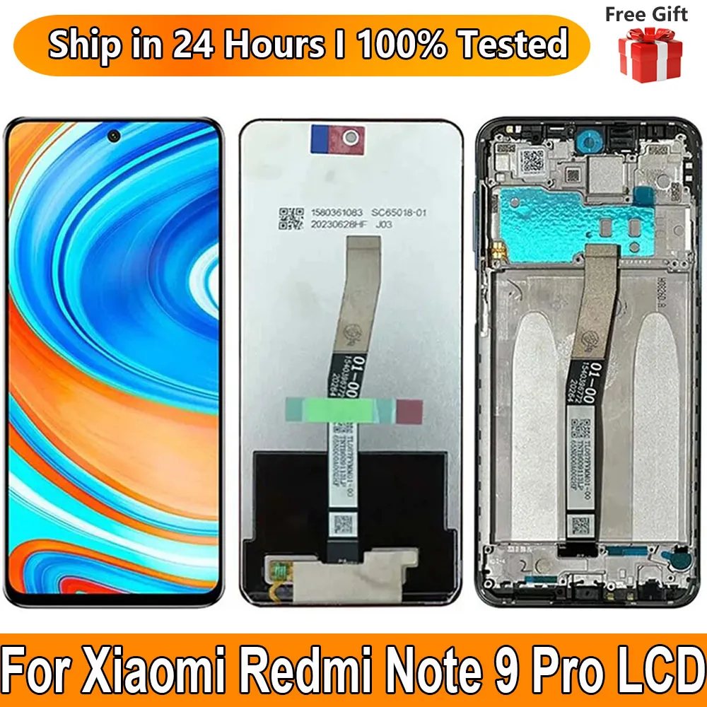 

6.67“New For Xiaomi Redmi Note 9 Pro LCD Display Touch Screen Sensor Digiziter Assembly Replace For Redmi Note 9 Pro LCD