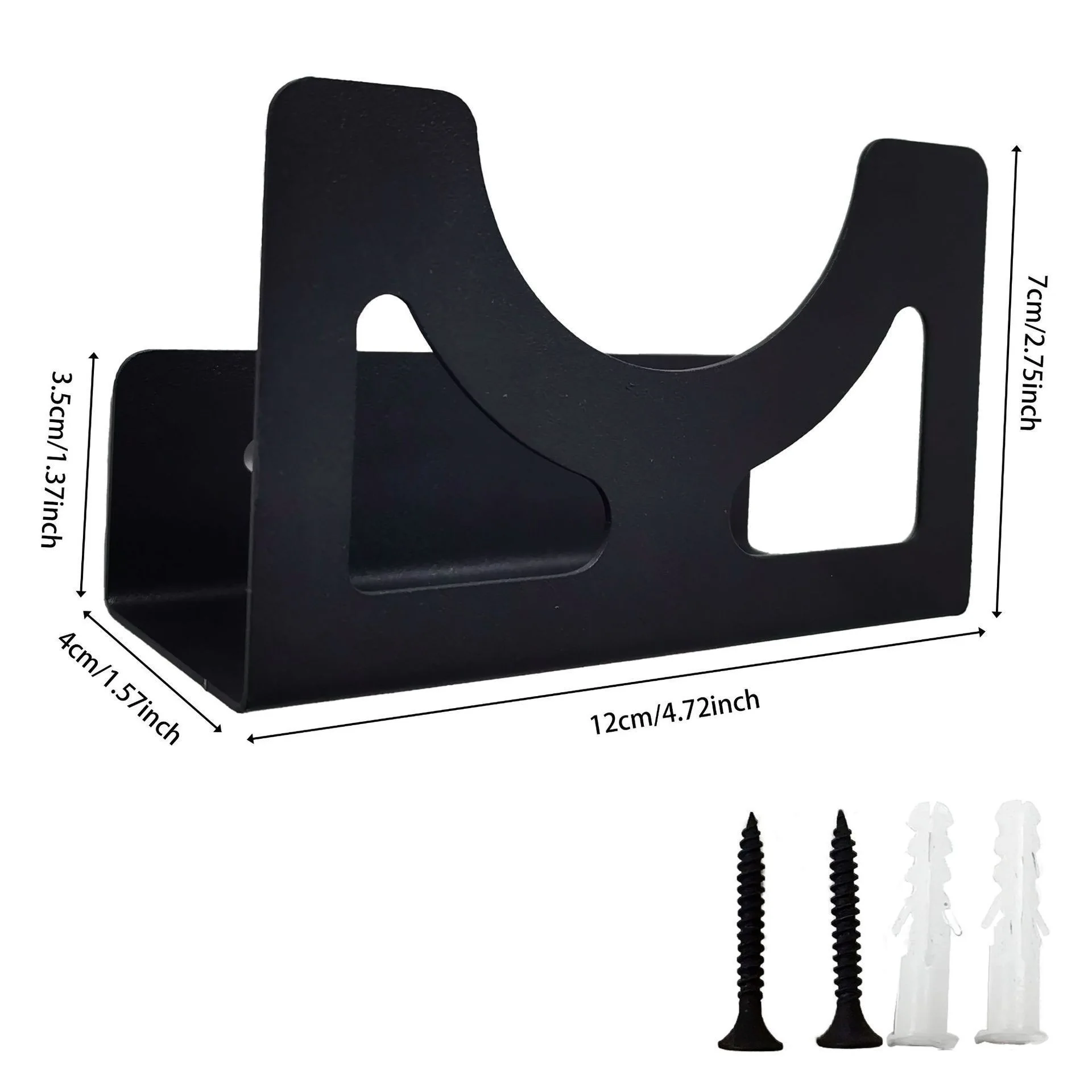 Black Iron Angle Grinder Wall Mount Storage Rack for Grinding Machine and Polisher 12x4x7cm Space Saving Design